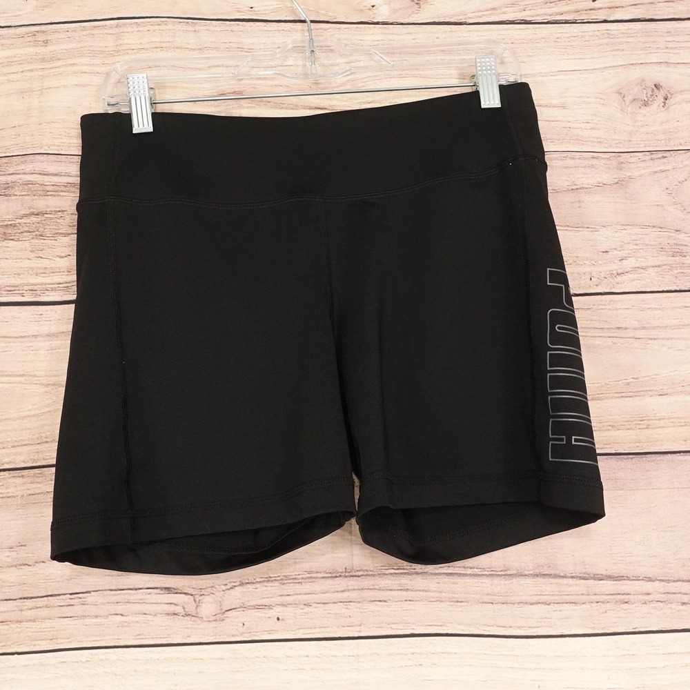 Puma Shorts Womens XL Black Athletic Running Stretch Elastic Waist 5 Inseam
